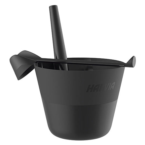 Harvia Sauna Bucket and Ladle Set, 7L & 200mL, Black