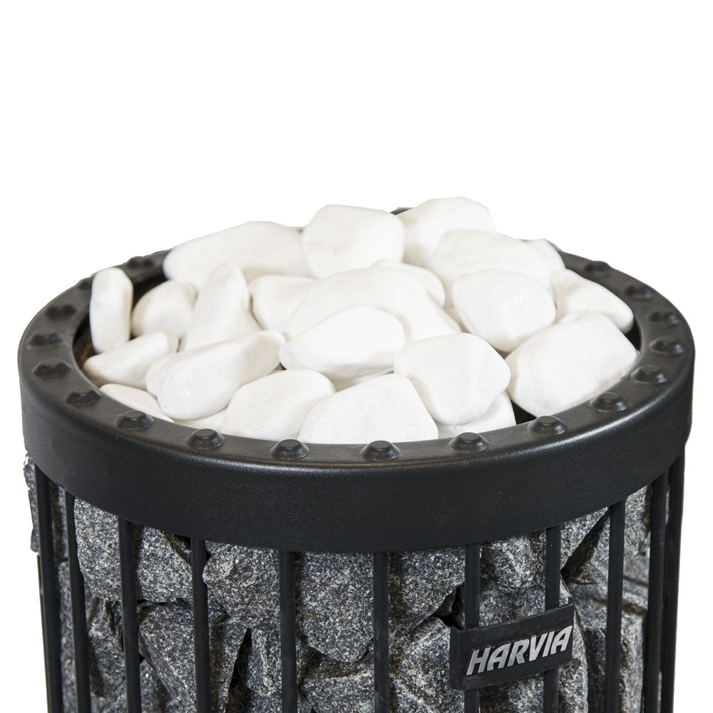 Harvia Decorative White Sauna Heater Stones, Rounded, 5-10cm