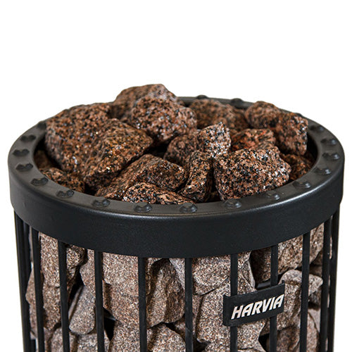 Harvia Decorative Red Granite Sauna Heater Stones, Split-Face, 5-10cm