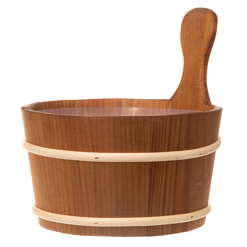 4 Living Collection Sauna Bucket, Thermo-Alder, Straight Handle, 4L