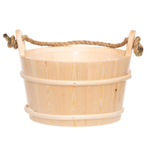 4 Living Collection Sauna Bucket, Spruce, Rope Handle, 4L